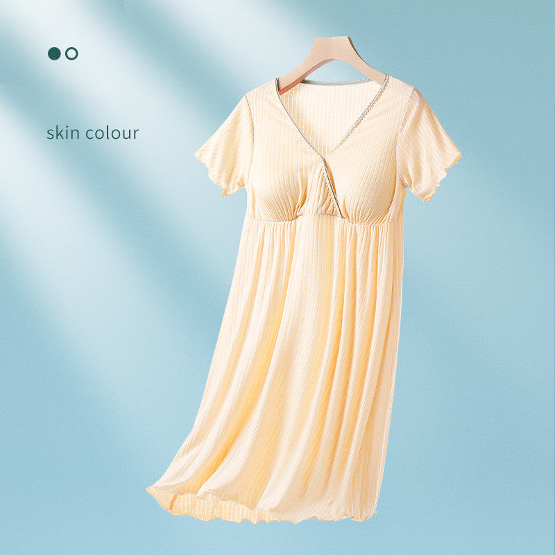 Breastfeeding Dress Thin Breastfeeding Modal Pajamas