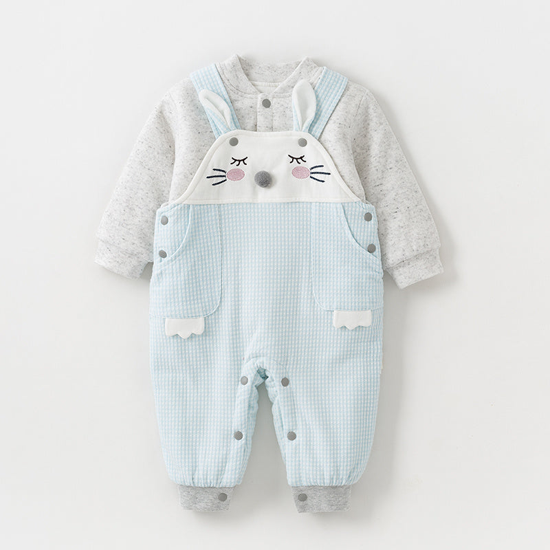 Baby Bib Style 2-Piece Romper Set (Unisex)