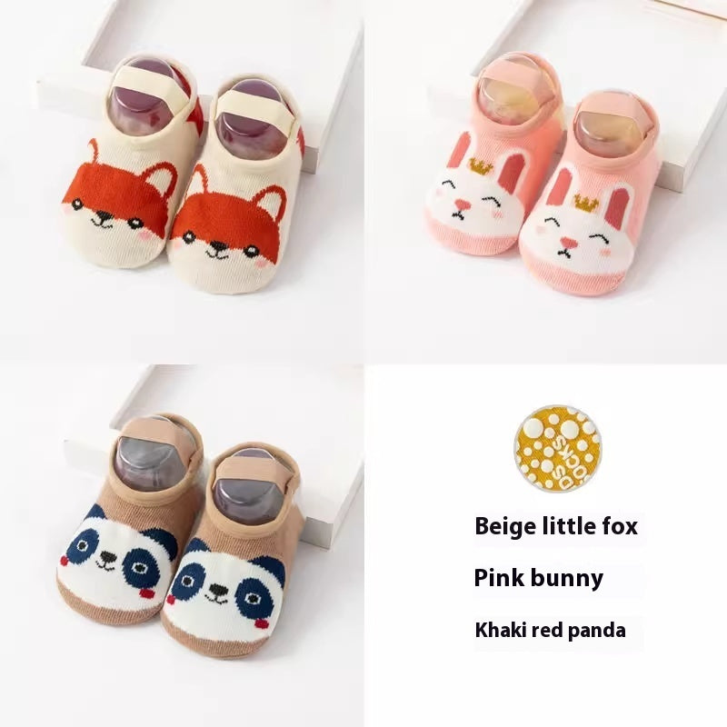 Cute Printed Anti Slip Cotton Socks For Infants And Young Children