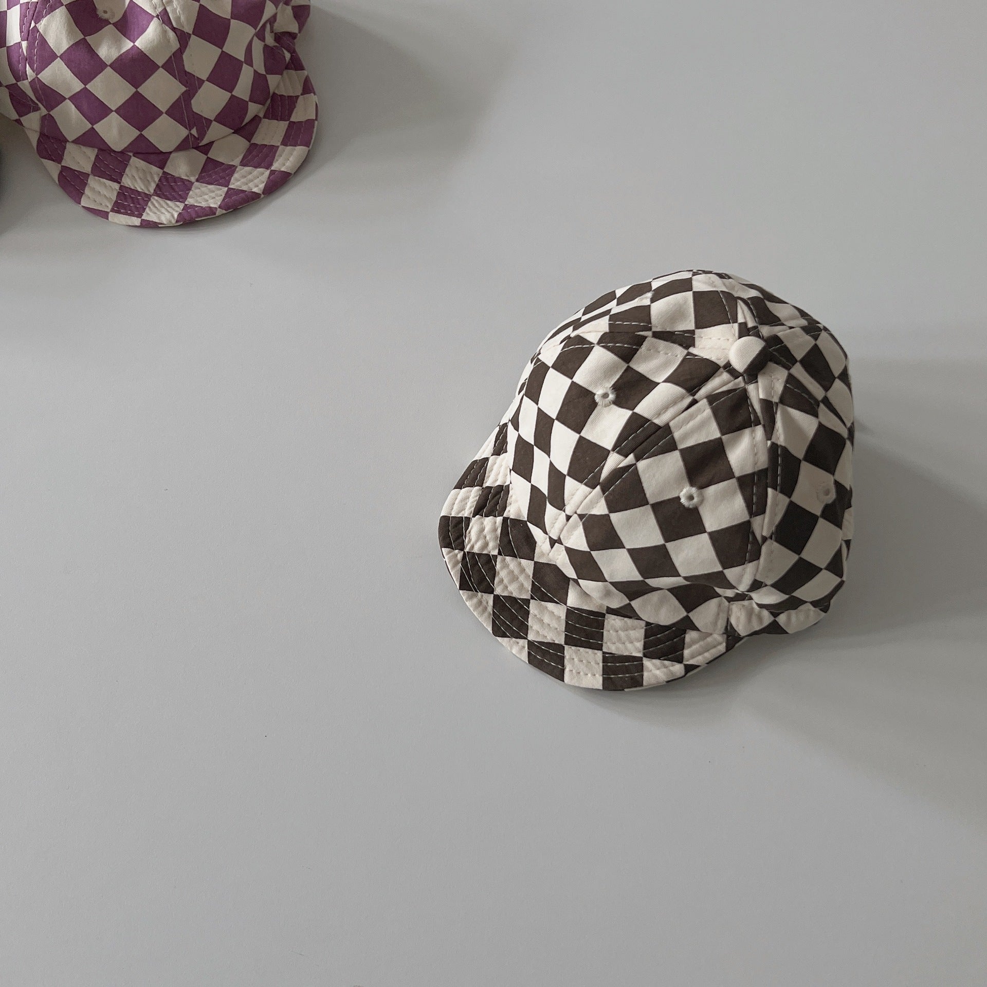 Baby Boy And Girl Checkerboard Soft Brim Hat