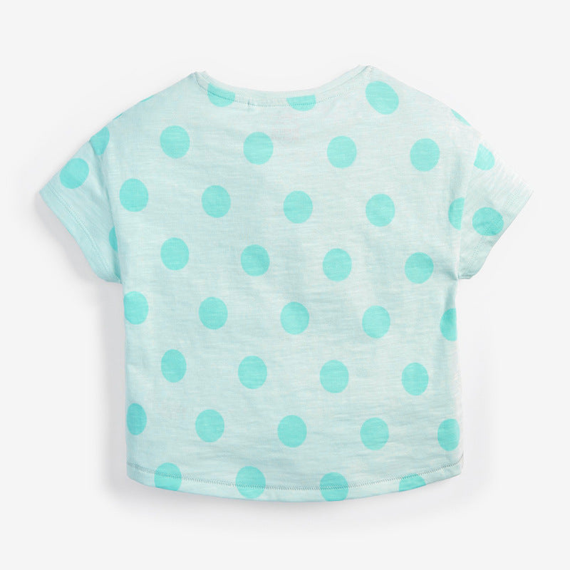 Girls' Knitted Cotton Short-sleeved