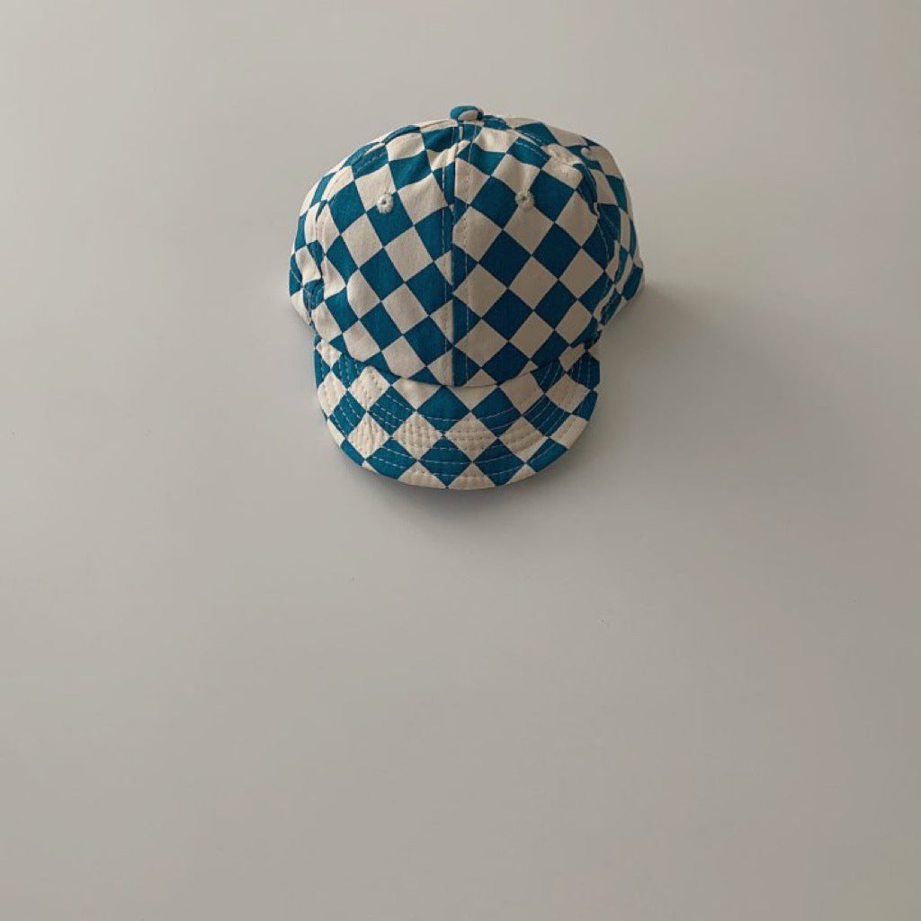Baby Boy And Girl Checkerboard Soft Brim Hat