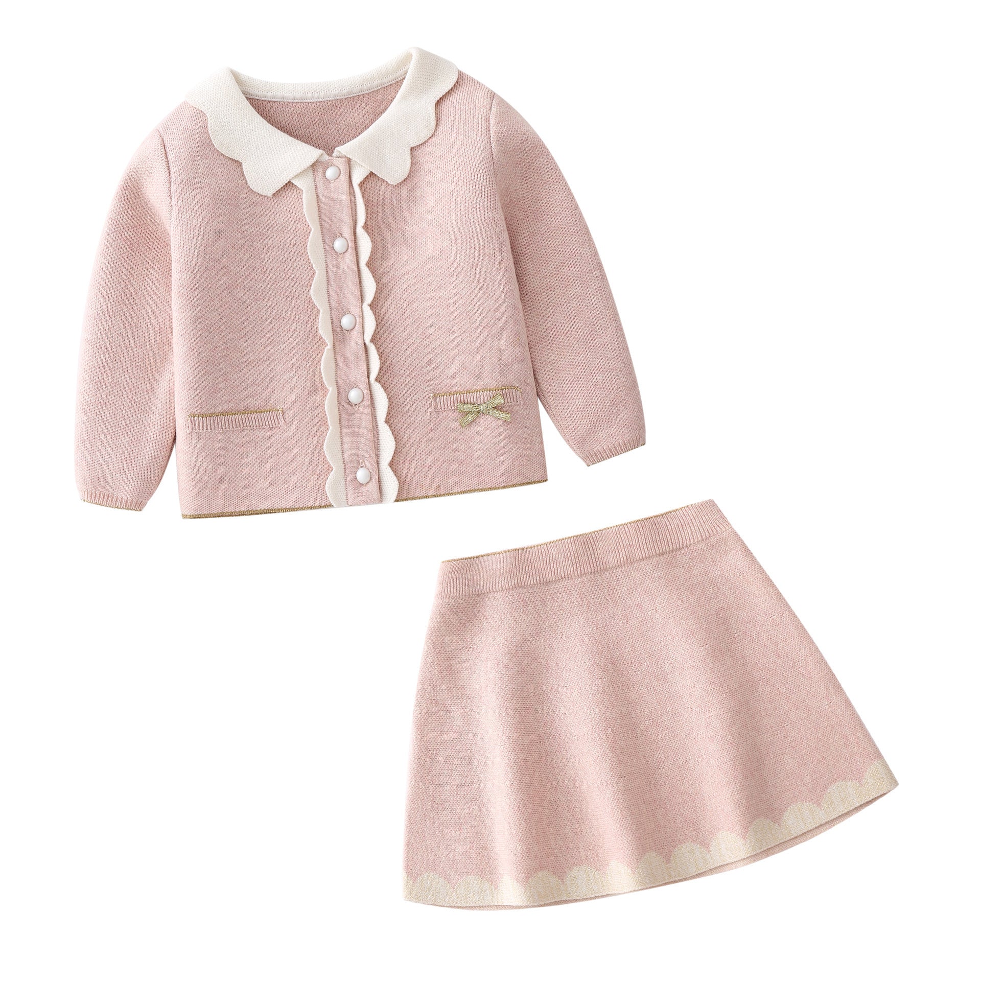 Baby Girl Knitted Cardigan & Skirt Set