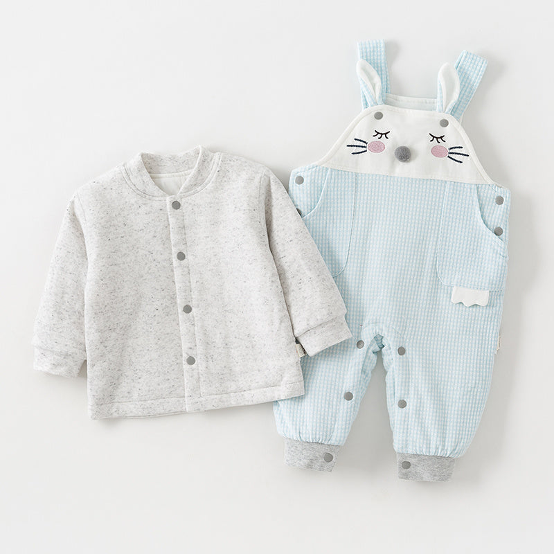 Baby Bib Style 2-Piece Romper Set (Unisex)