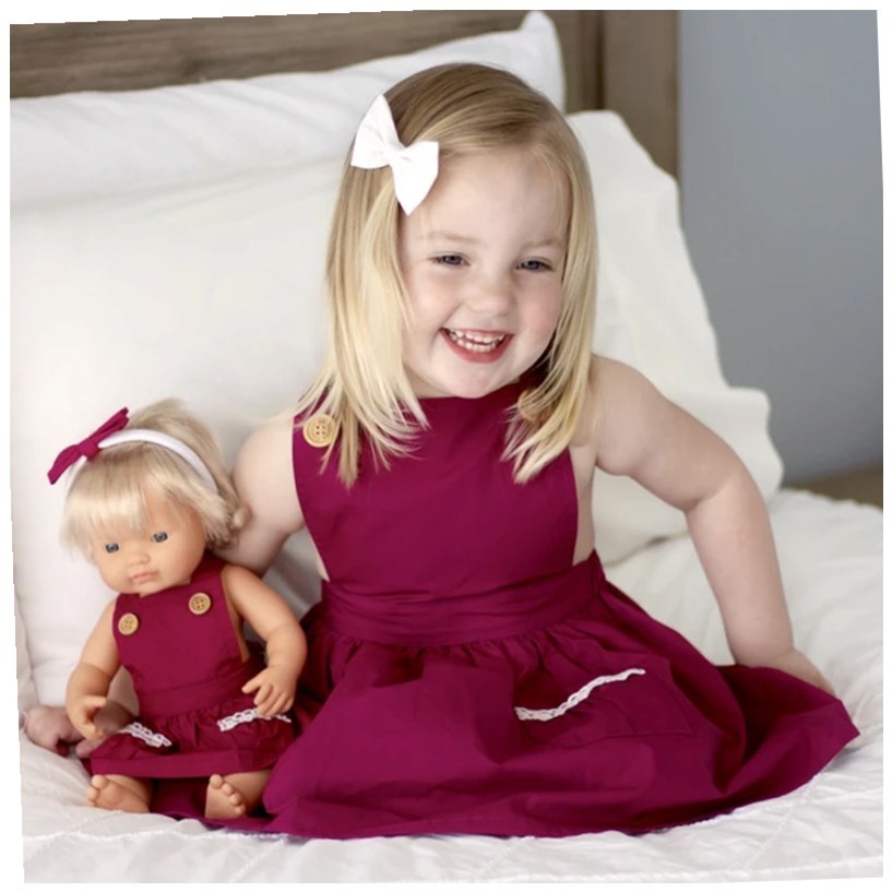 Girls Solid Color Casual Dress