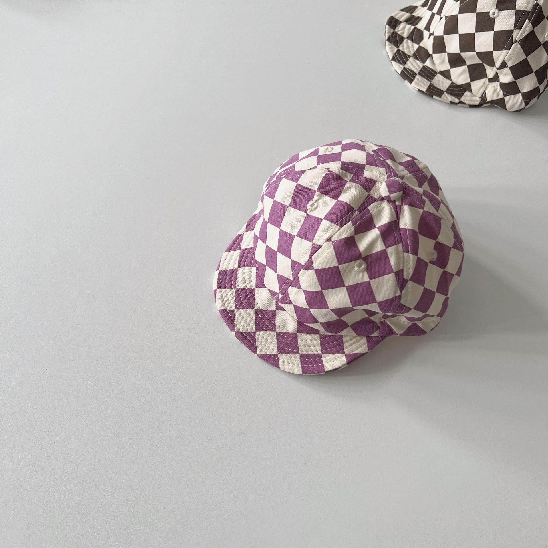 Baby Boy And Girl Checkerboard Soft Brim Hat
