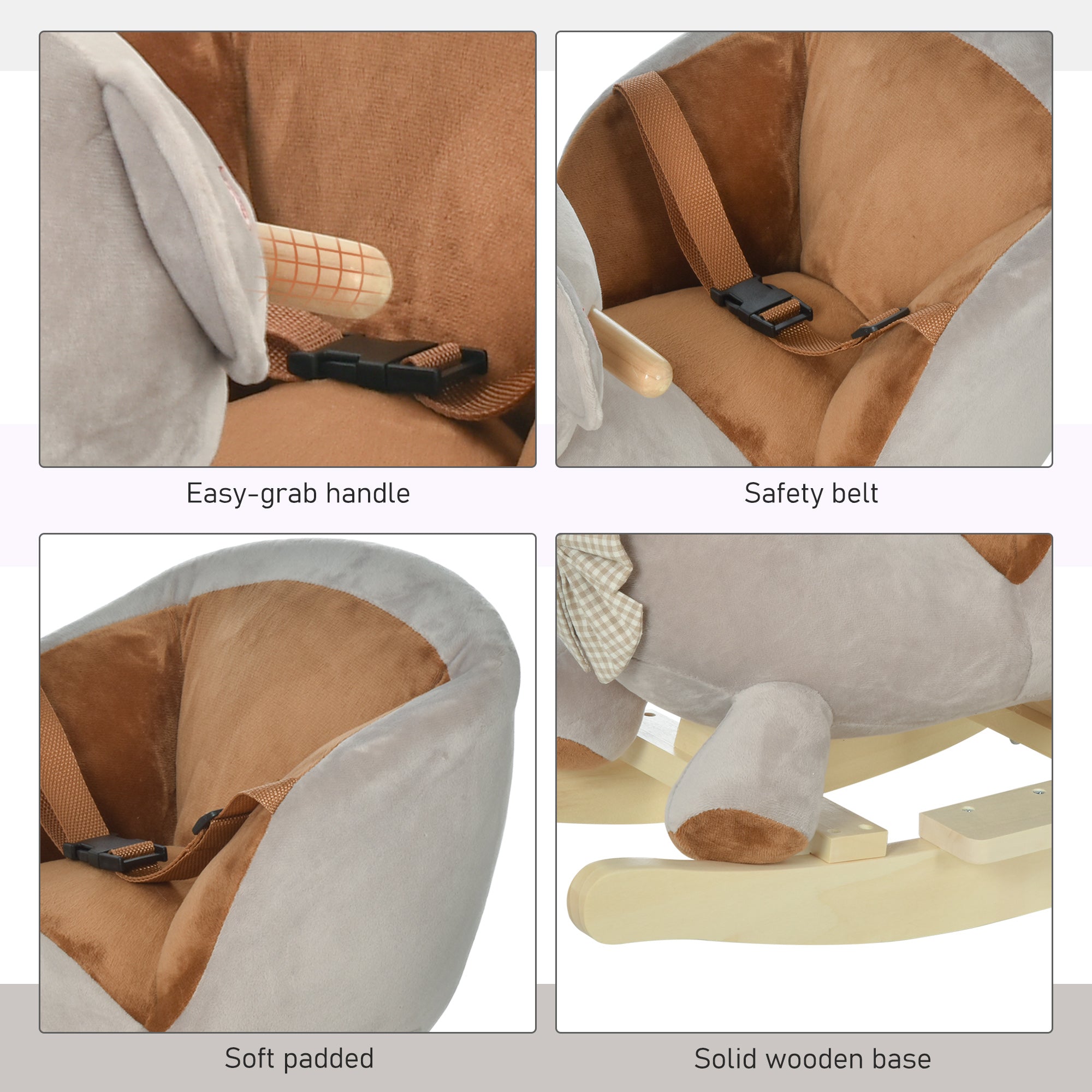 Kids Plush Rocking Horse Giraffe Style