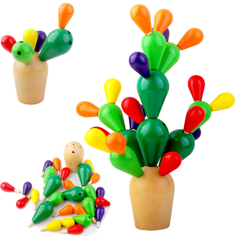 Early Education Wooden Balancing Cactus Toy