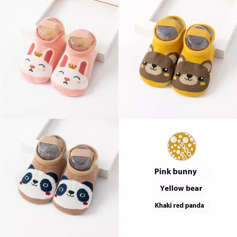 Cute Printed Anti Slip Cotton Socks For Infants And Young Children