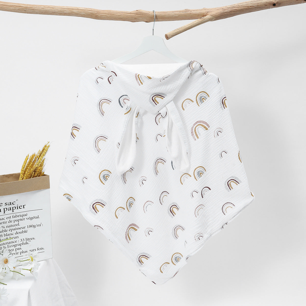 Baby Bath Towel Pure Cotton Double-layer Gauze Hooded Bathrobe