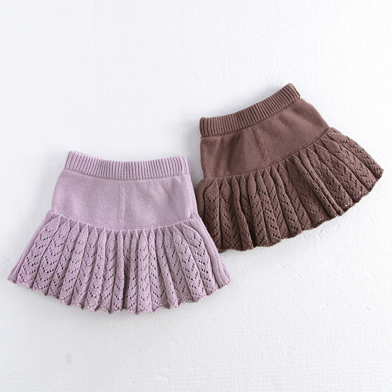 Girls Retro Pleated Pantskirt