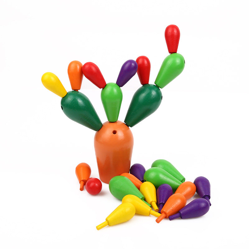 Early Education Wooden Balancing Cactus Toy