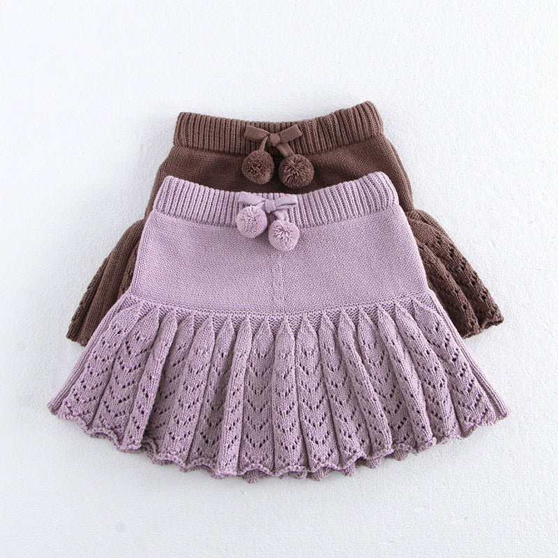 Girls Retro Pleated Pantskirt