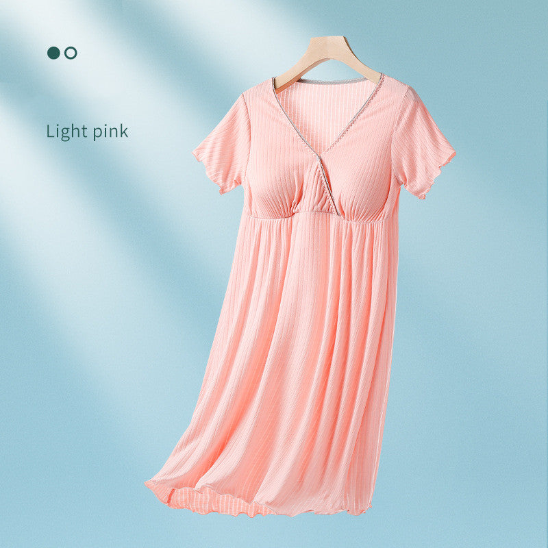 Breastfeeding Dress Thin Breastfeeding Modal Pajamas