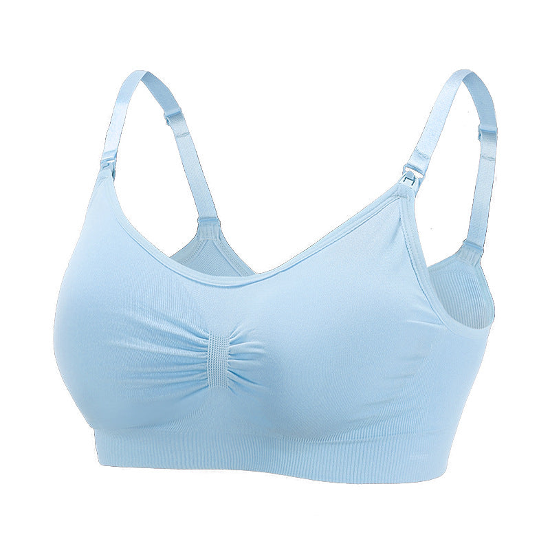 3pcs No Steel Ring Front Buckle Seamless Breastfeeding Bra