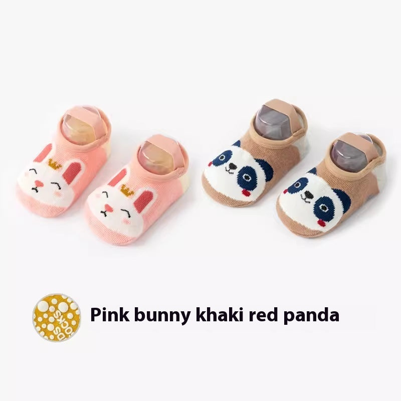 Cute Printed Anti Slip Cotton Socks For Infants And Young Children