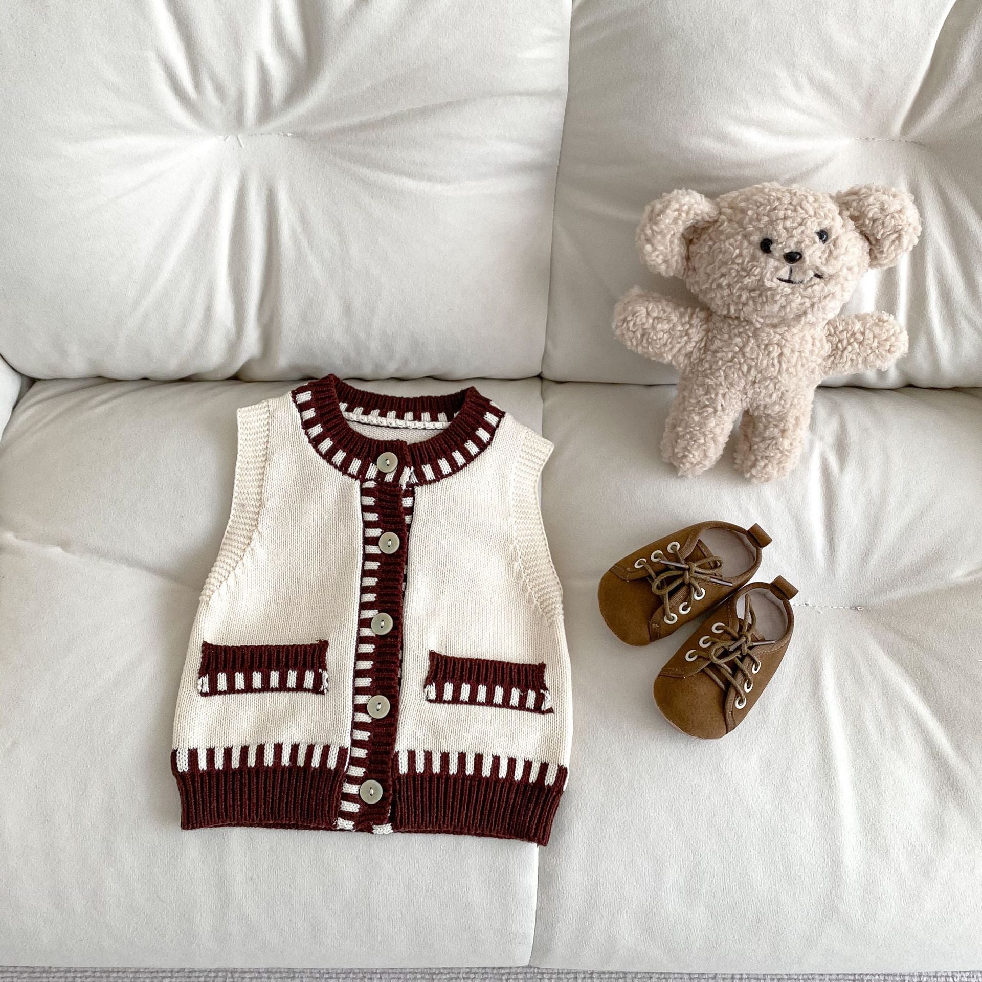 Baby Knit Vest Cardigan Sweater (Unisex)