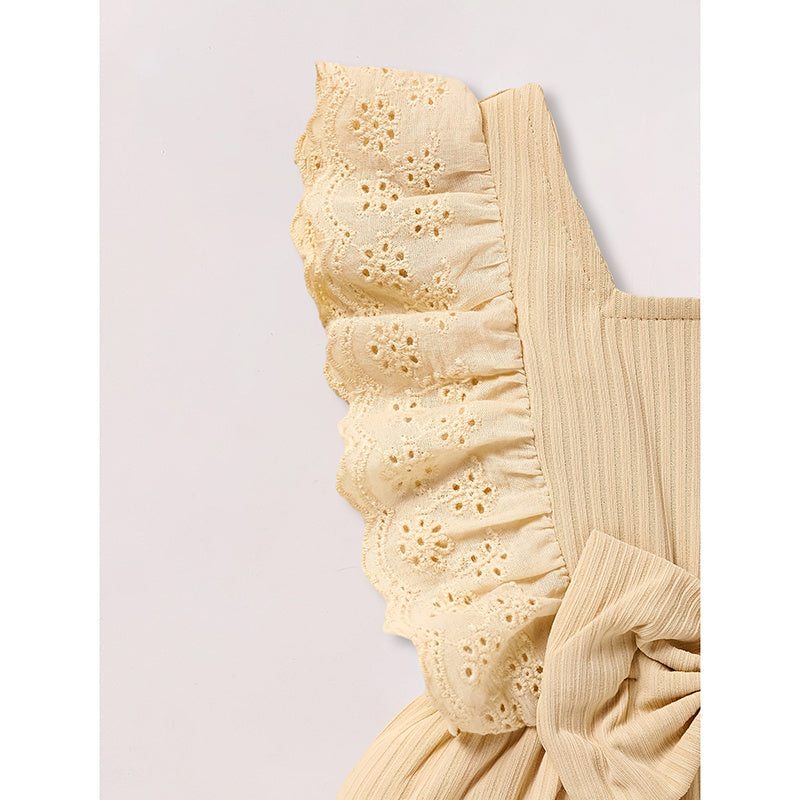 Baby Girl Bow Neck Onesie & Headband Set