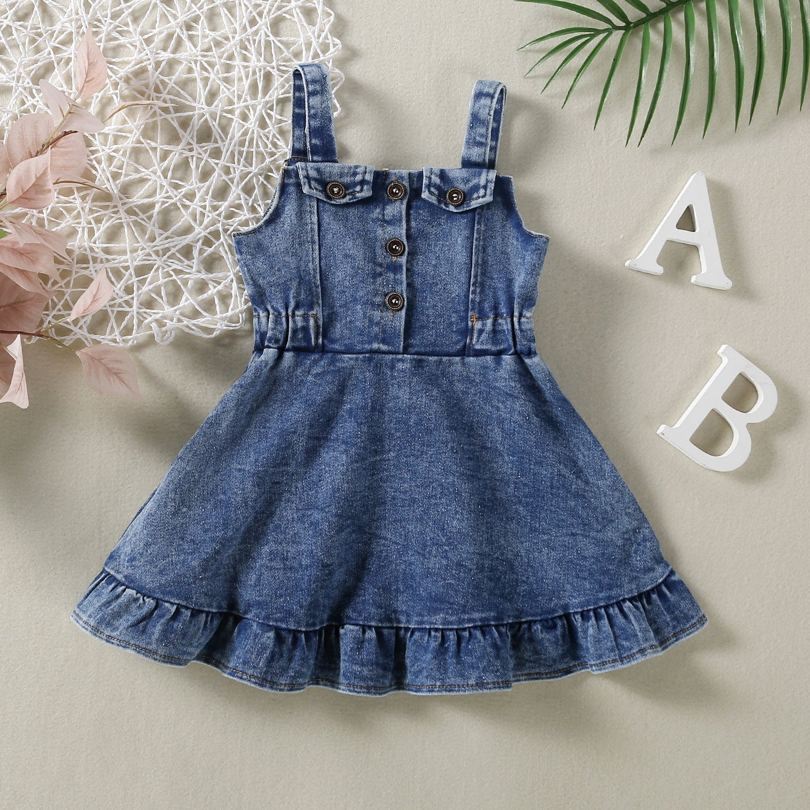 Baby Girl Denim Suspender Dress