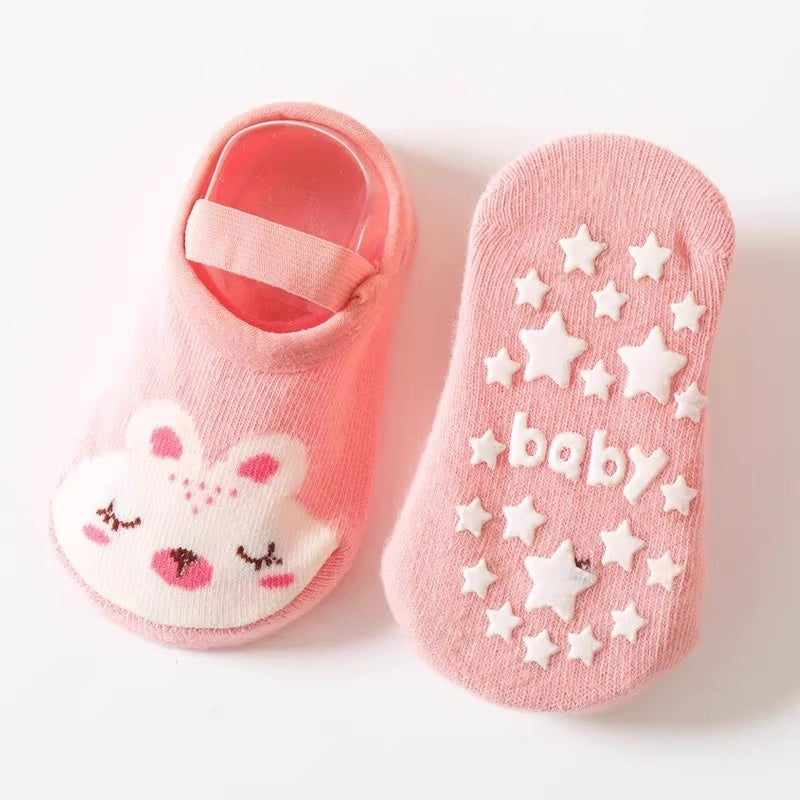 Cute Printed Anti Slip Cotton Socks For Infants And Young Children