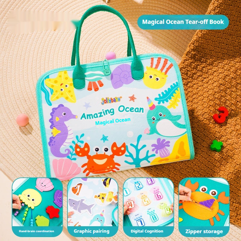 Early Education Toys Tear-proof Velcro Baby Hand Cloth Book