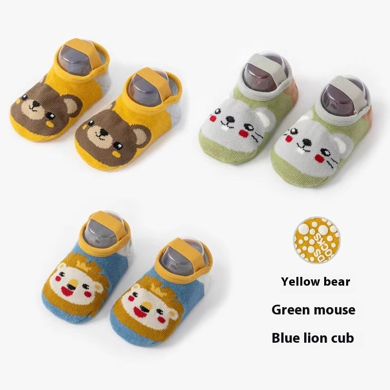Cute Printed Anti Slip Cotton Socks For Infants And Young Children