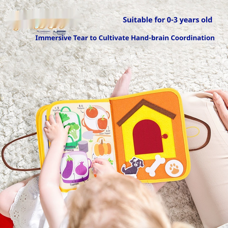 Early Education Toys Tear-proof Velcro Baby Hand Cloth Book