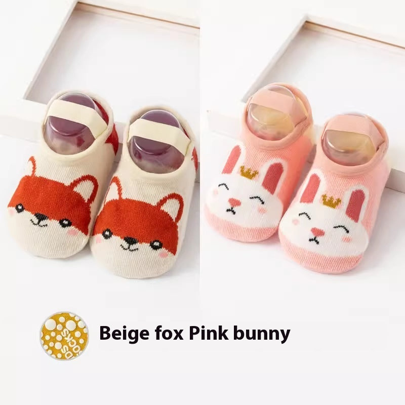 Cute Printed Anti Slip Cotton Socks For Infants And Young Children