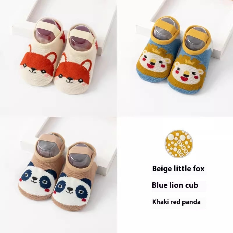 Cute Printed Anti Slip Cotton Socks For Infants And Young Children