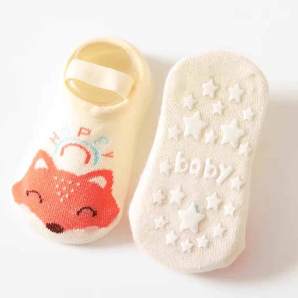 Cute Printed Anti Slip Cotton Socks For Infants And Young Children