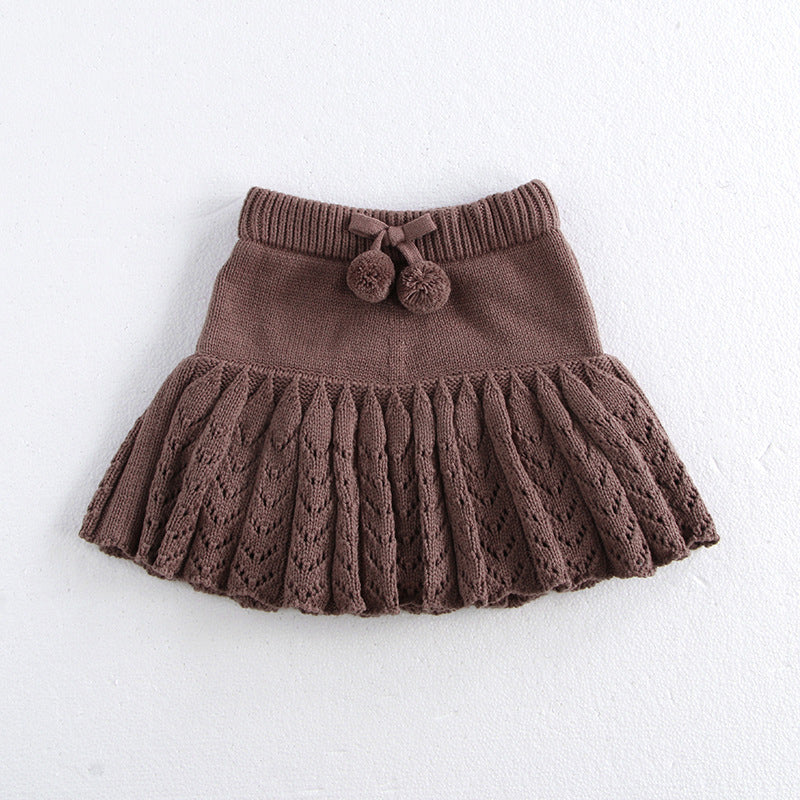 Girls Retro Pleated Pantskirt