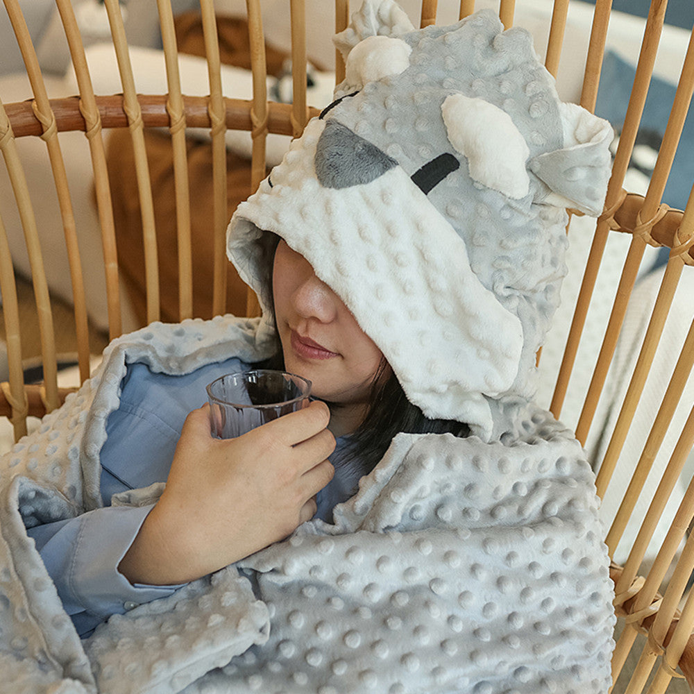 Hooded Shawl Baby Cuddle Quilt Child Blanket Office