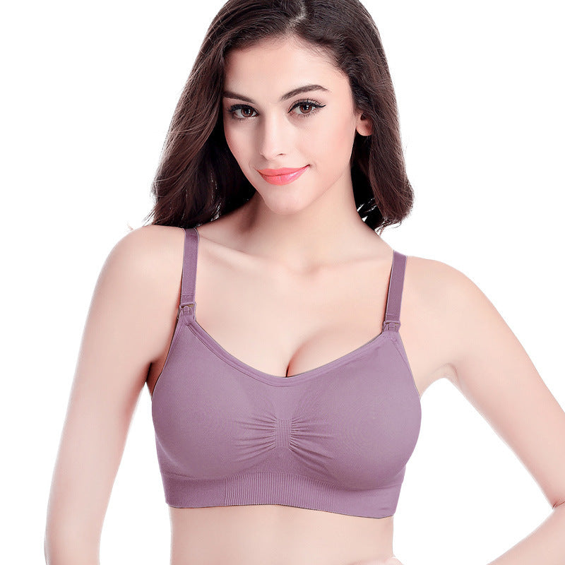 3pcs No Steel Ring Front Buckle Seamless Breastfeeding Bra