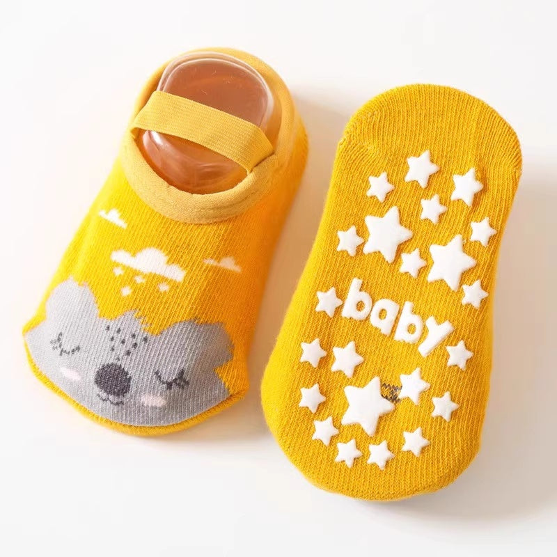 Cute Printed Anti Slip Cotton Socks For Infants And Young Children