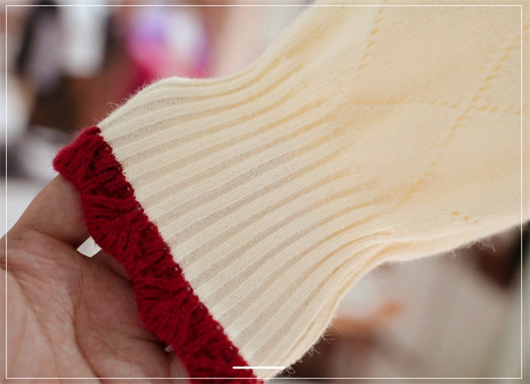 Girls V-Neck Knit Cardigan Sweater