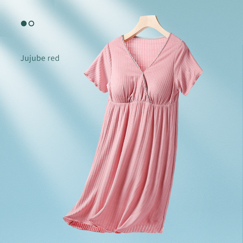 Breastfeeding Dress Thin Breastfeeding Modal Pajamas