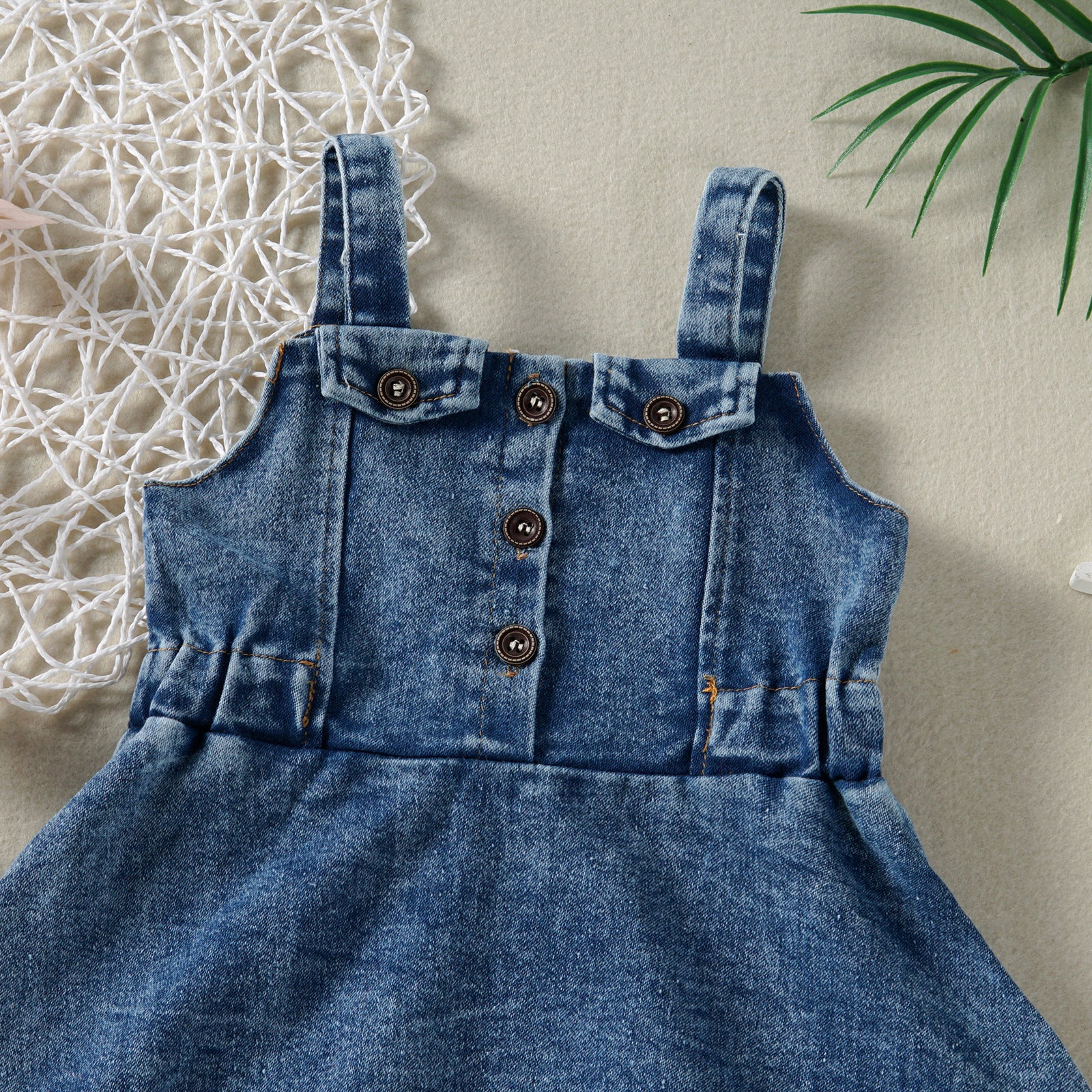 Baby Girl Denim Suspender Dress